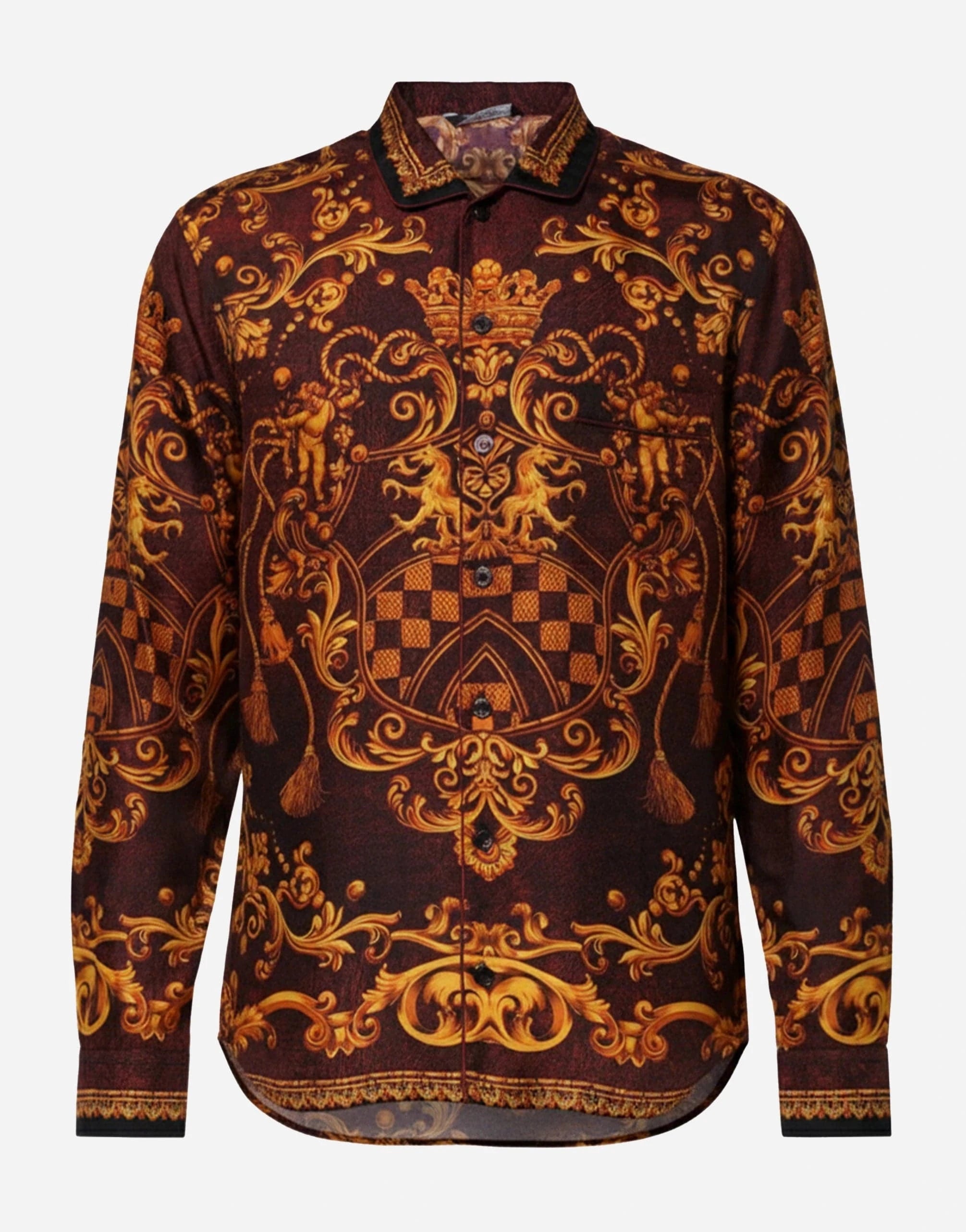 Dolce 
Gabbana Floral Printed Baroque Silk Shirt