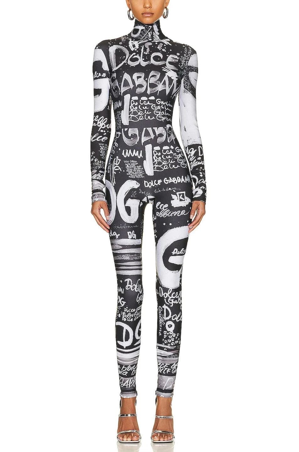 Dolce 
Gabbana Graffiti Logo Print Jumpsuit