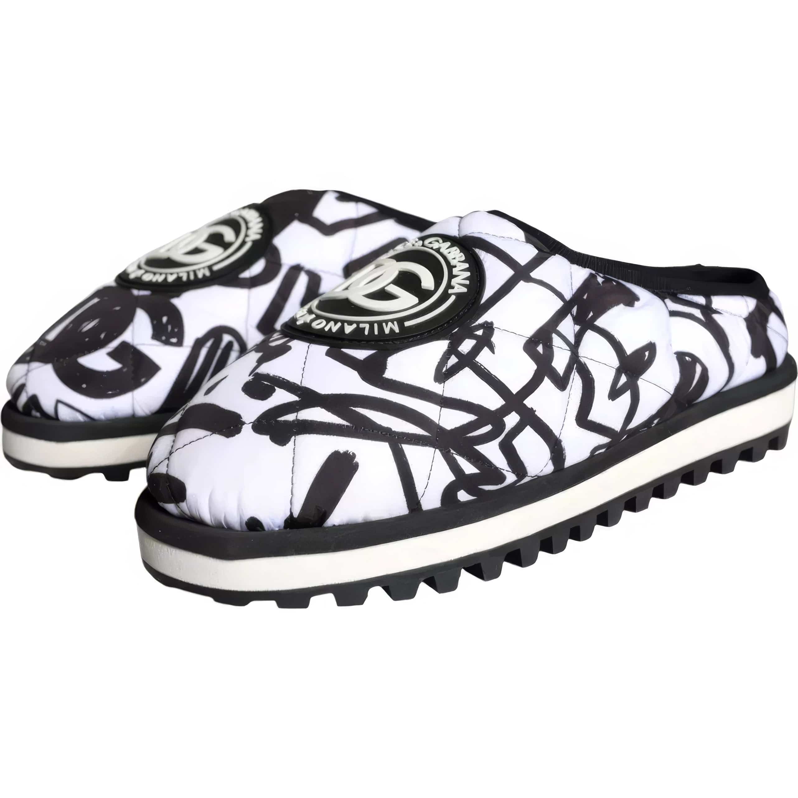 Dolce 
Gabbana Graffiti Print Logo Slides