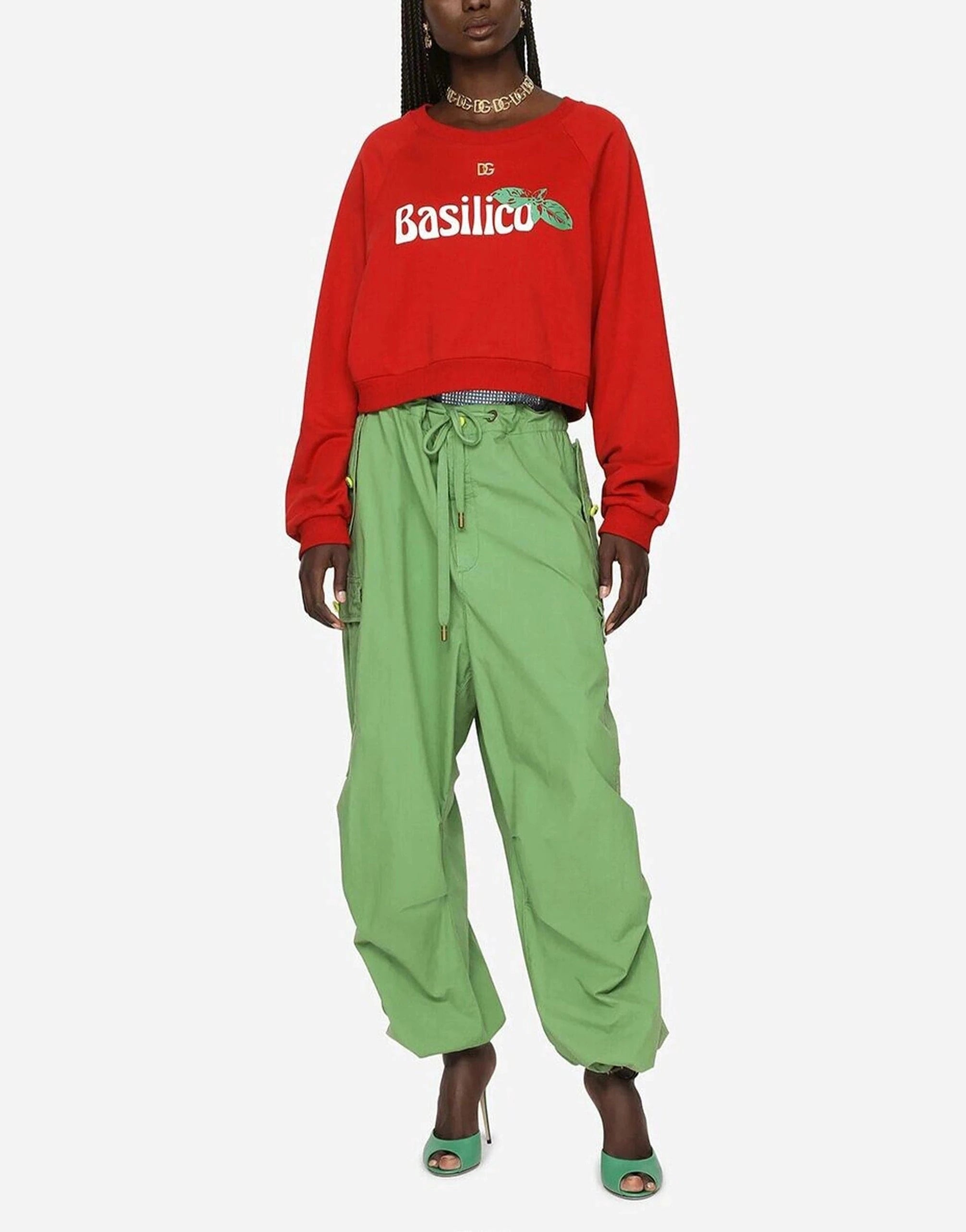 Dolce 
Gabbana Green Cotton Cargo Pants