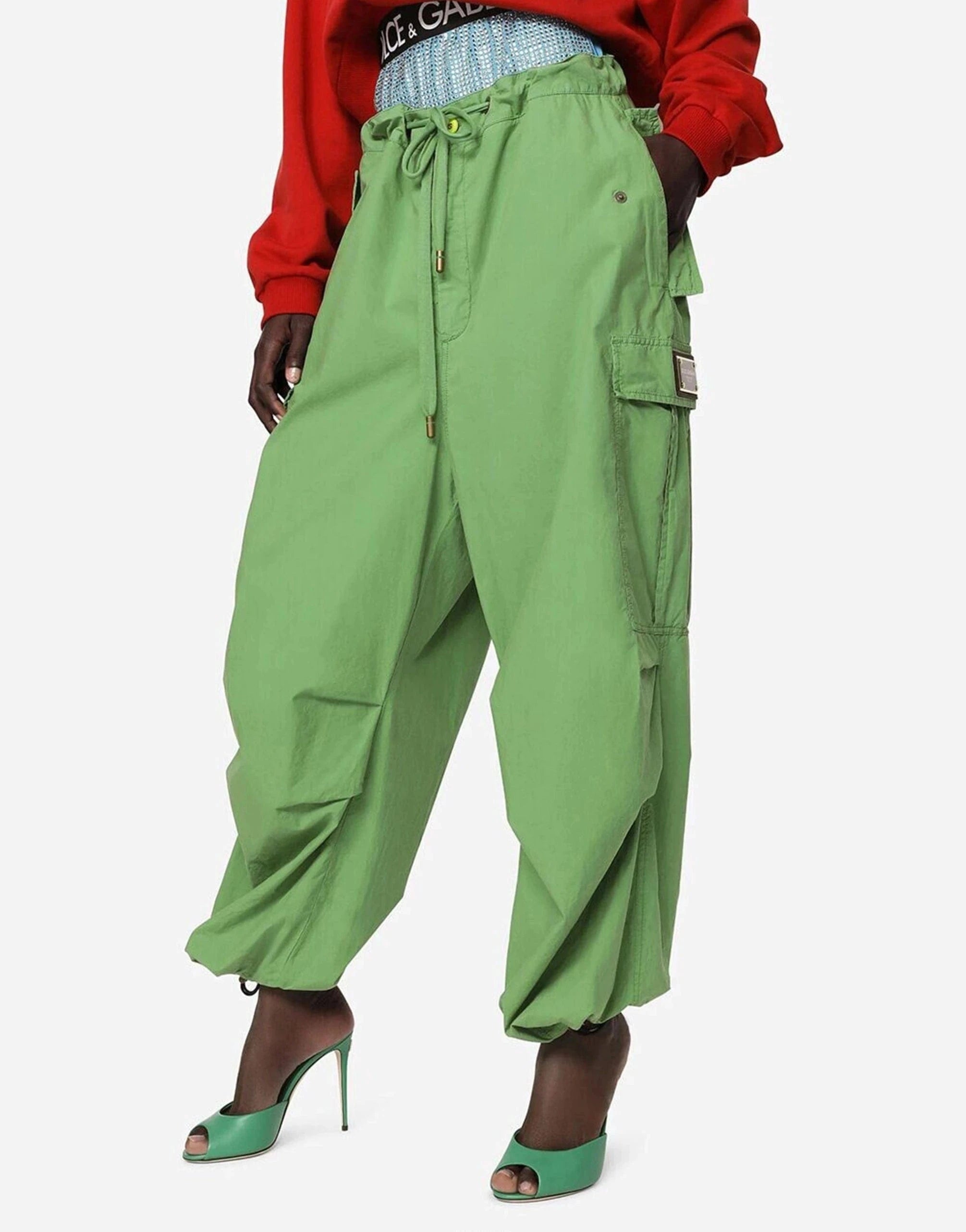 Dolce 
Gabbana Green Cotton Cargo Pants