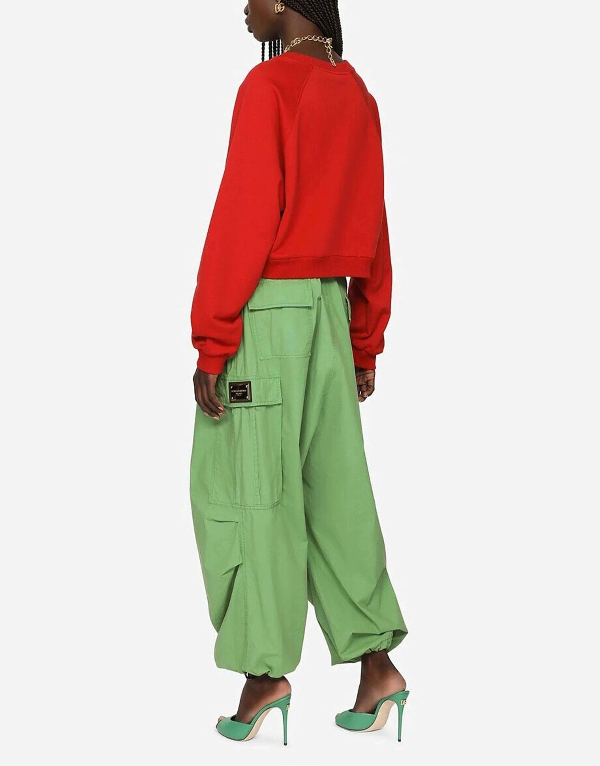 Dolce 
Gabbana Green Cotton Cargo Pants