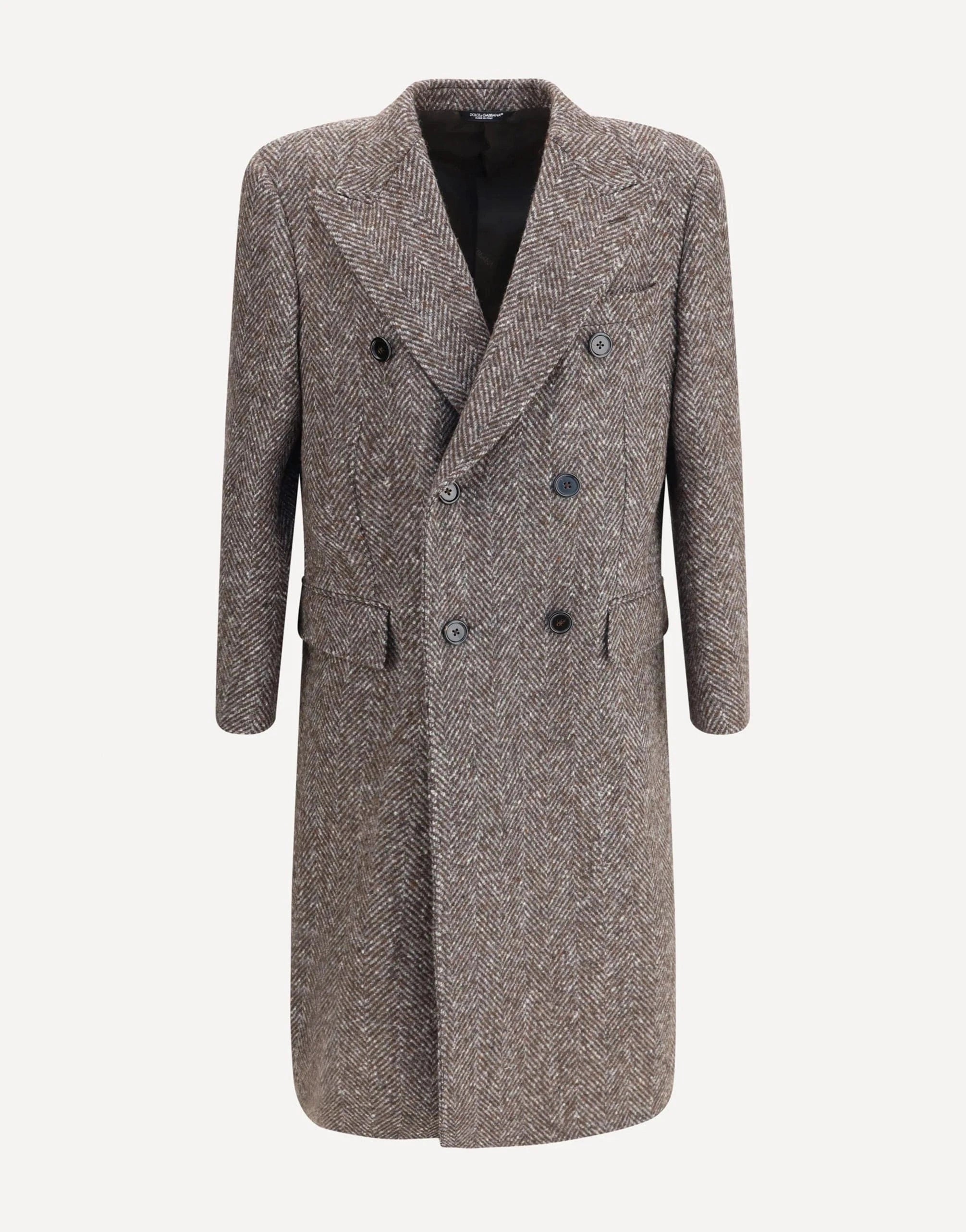 Dolce 
Gabbana Grey Double-Breasted Wool Coat