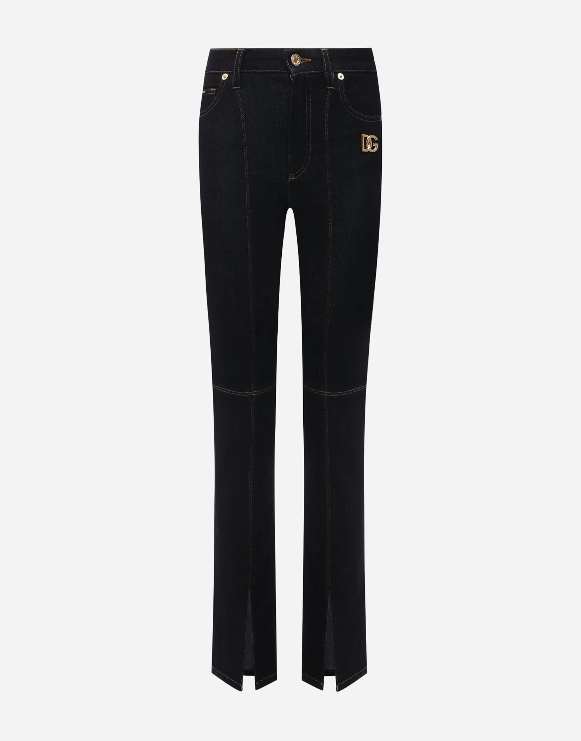 Dolce 
Gabbana High-Waist Logo Skinny Jeans