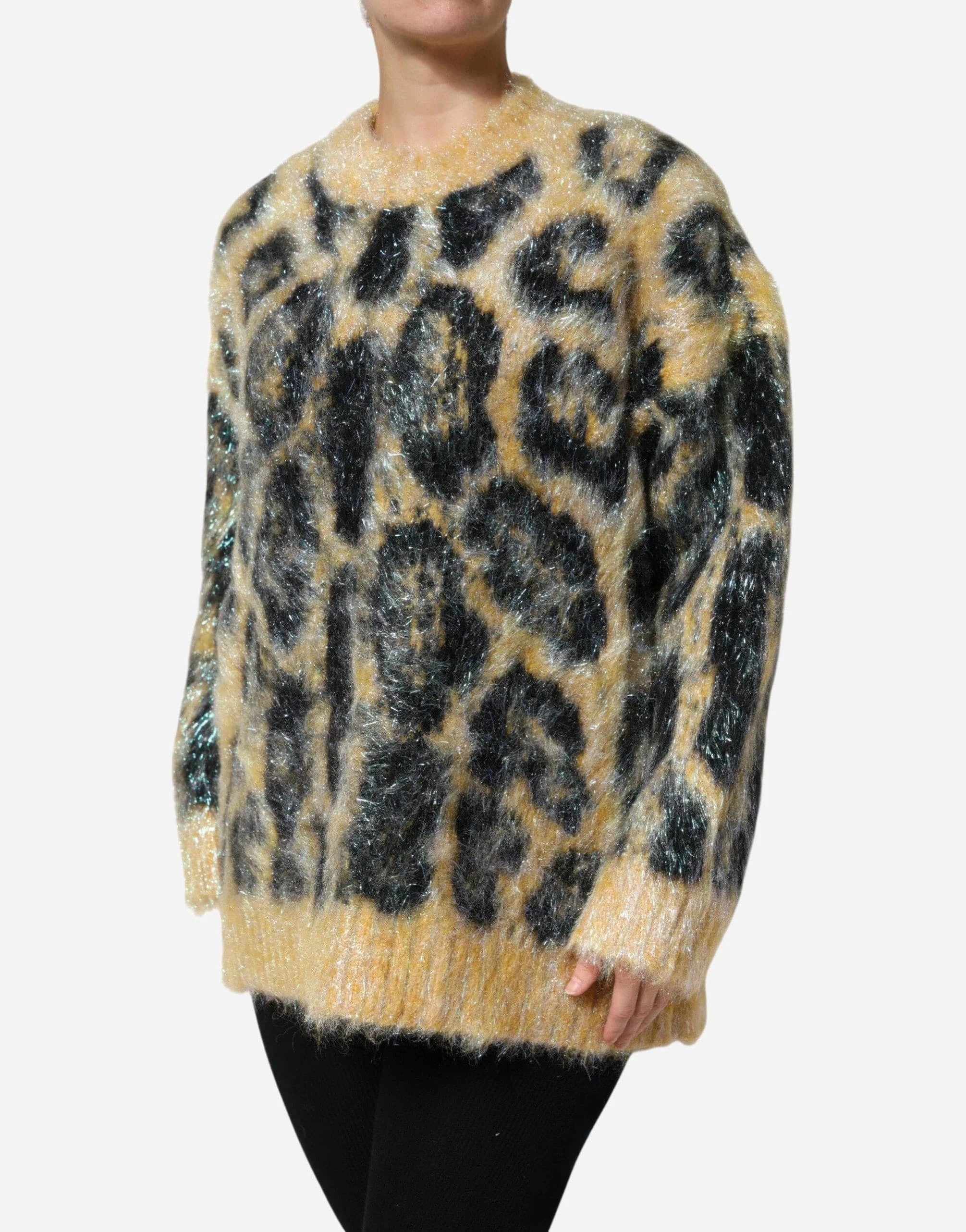 Dolce 
Gabbana Leopard-Print Mohair Sweater