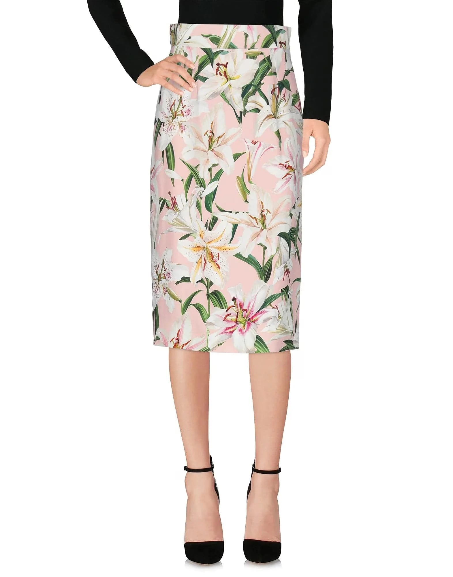 Dolce 
Gabbana Lilium-Print Pencil Skirt