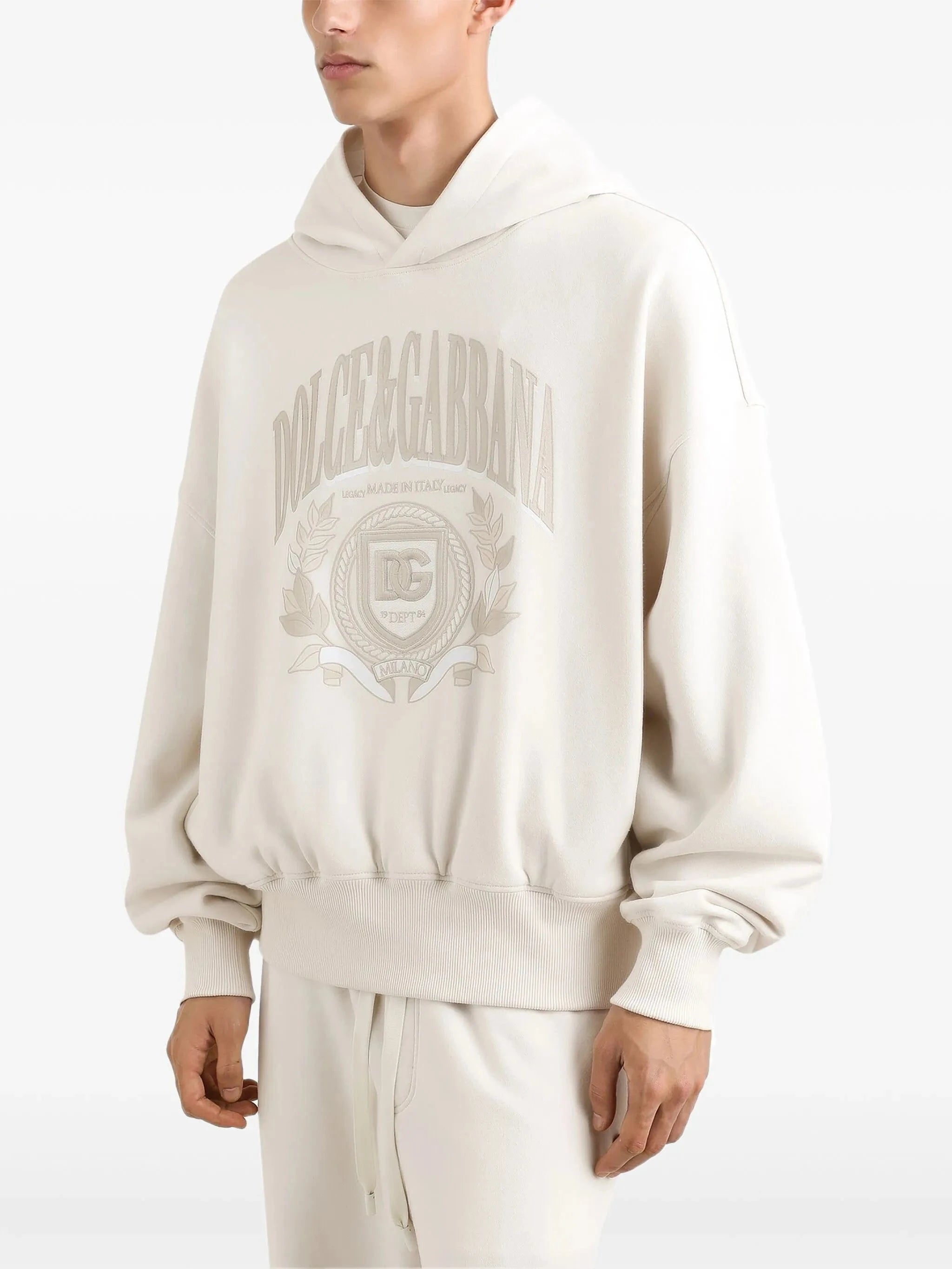 Dolce 
Gabbana Logo Embroidery Oversized Hoodie