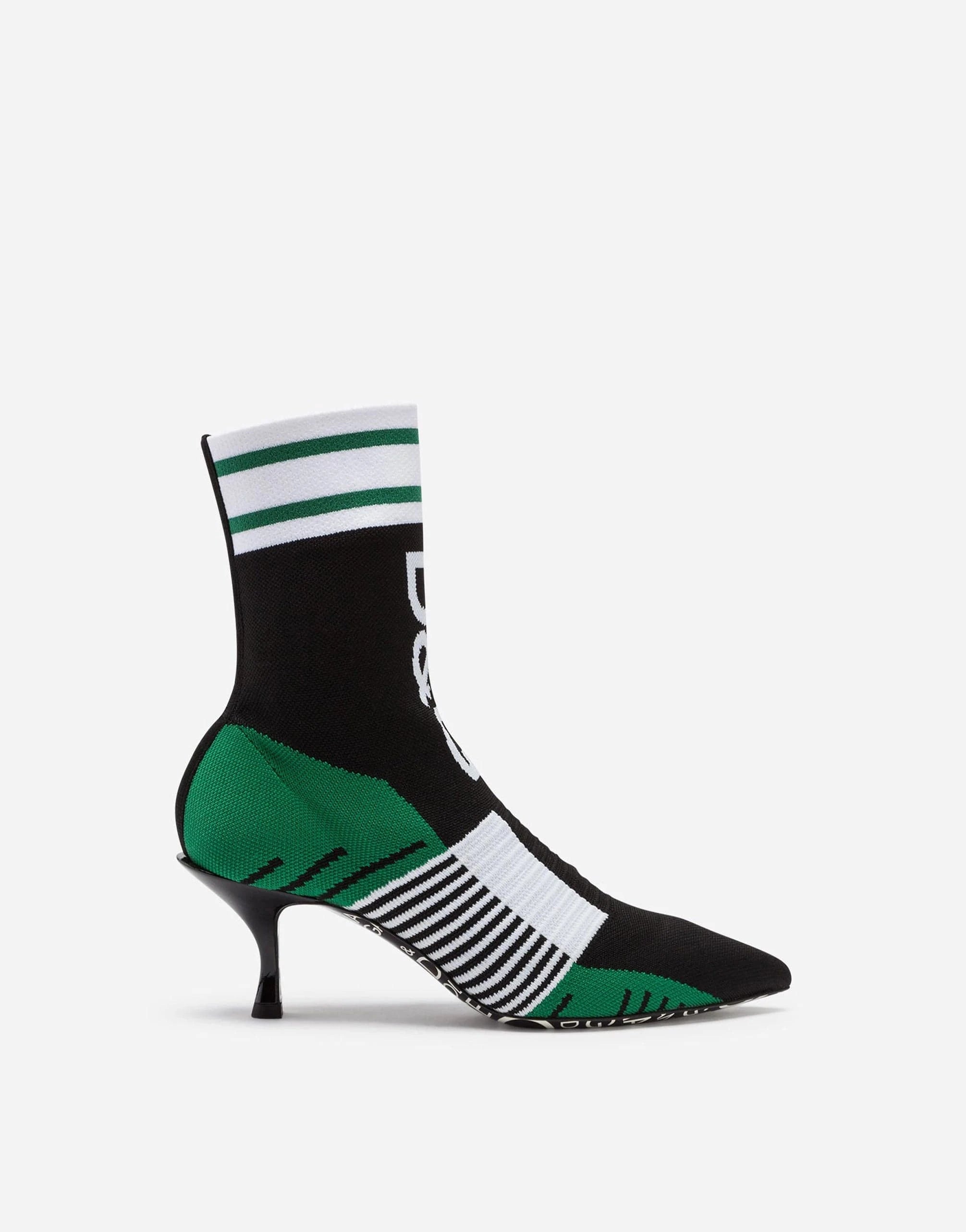 Dolce 
Gabbana Logo Stretch Sock-Style Ankle Boots
