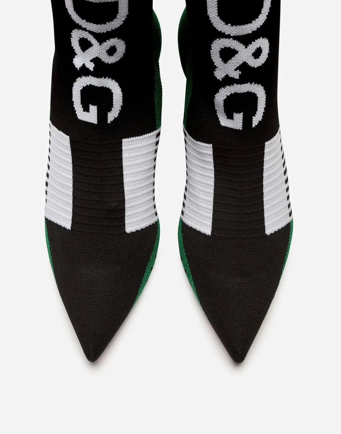 Dolce 
Gabbana Logo Stretch Sock-Style Ankle Boots