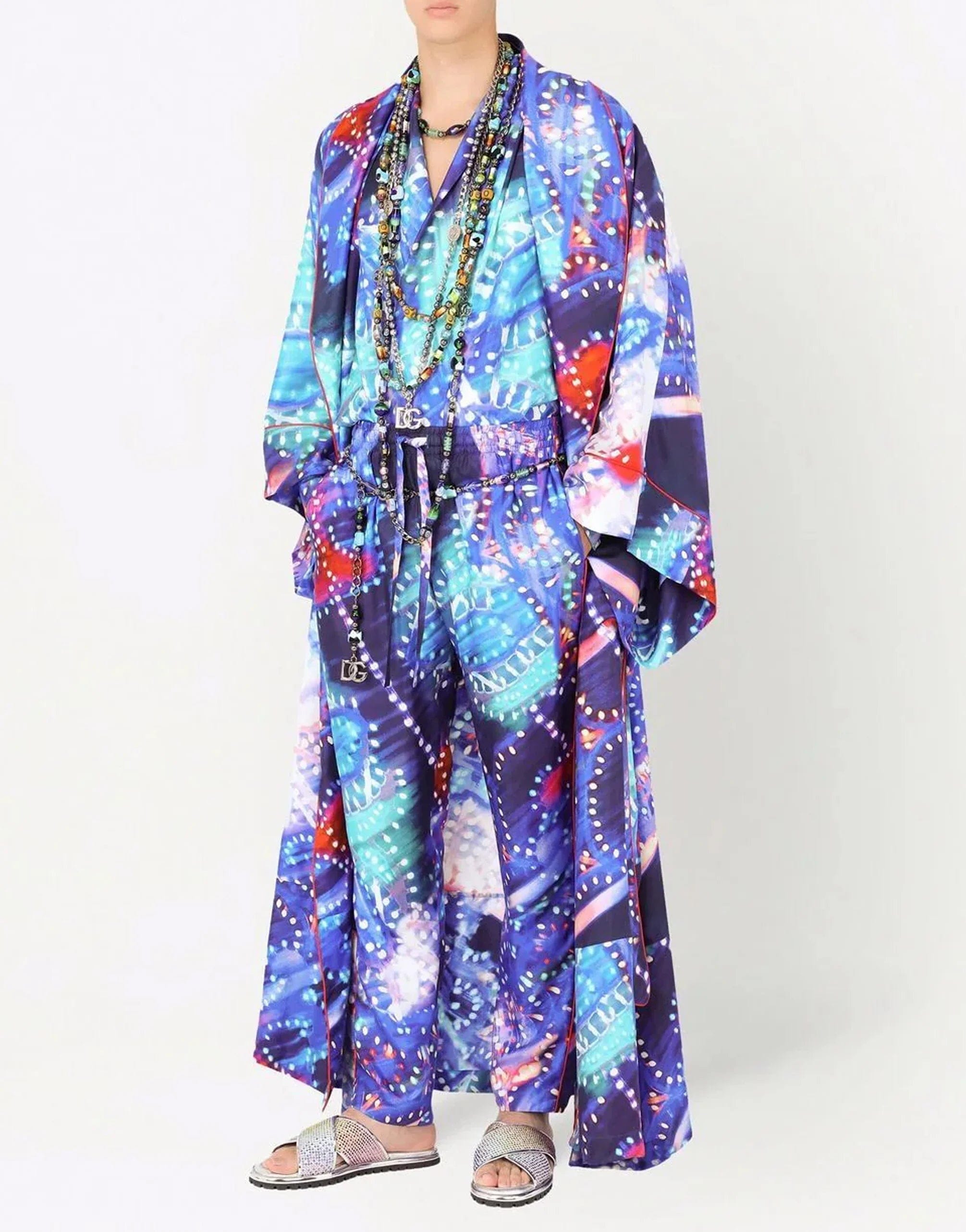 Dolce 
Gabbana Luminaire-Print Silk Pajama Pants