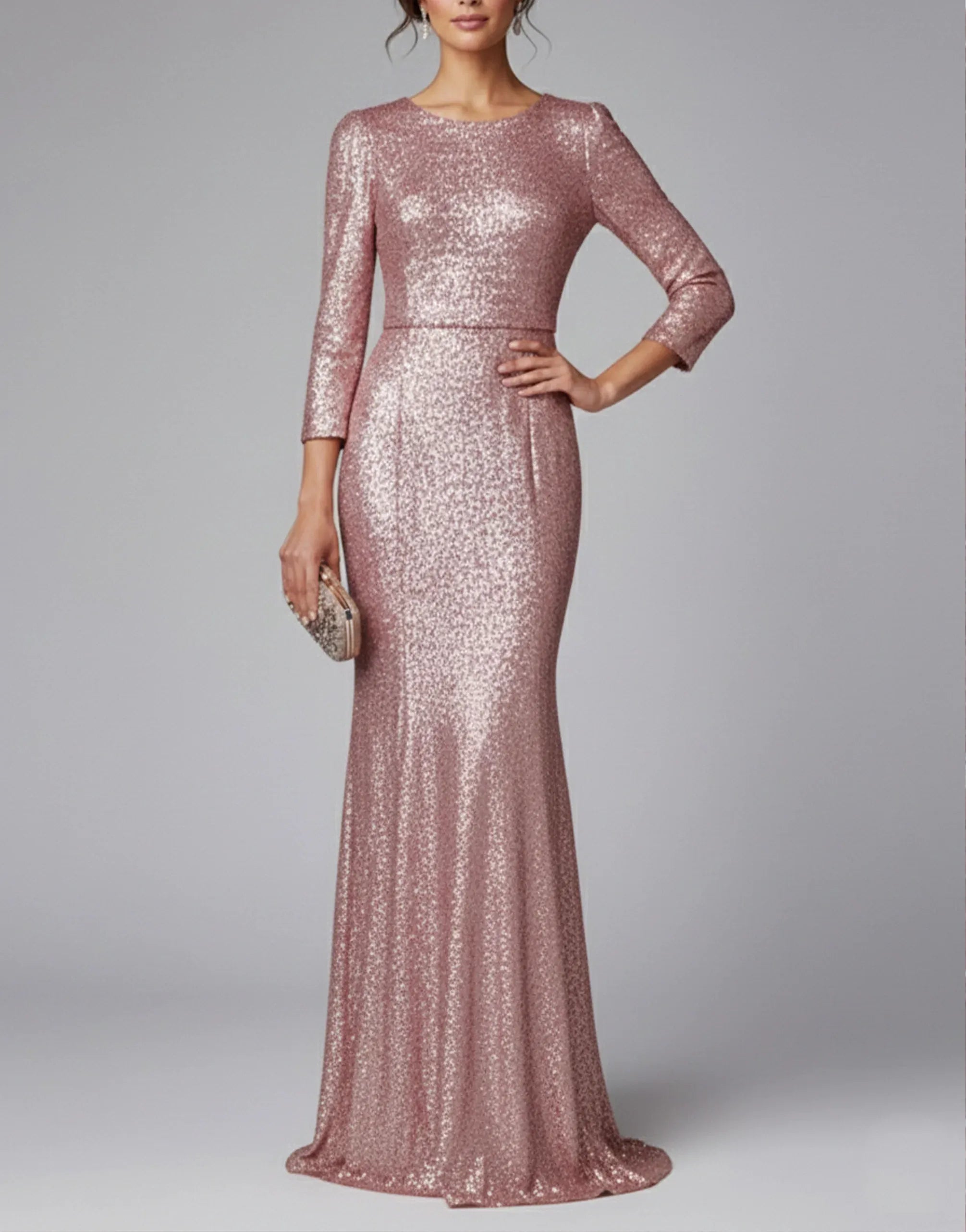 Dolce 
Gabbana Luminous Rose Sequin Maxi Dress