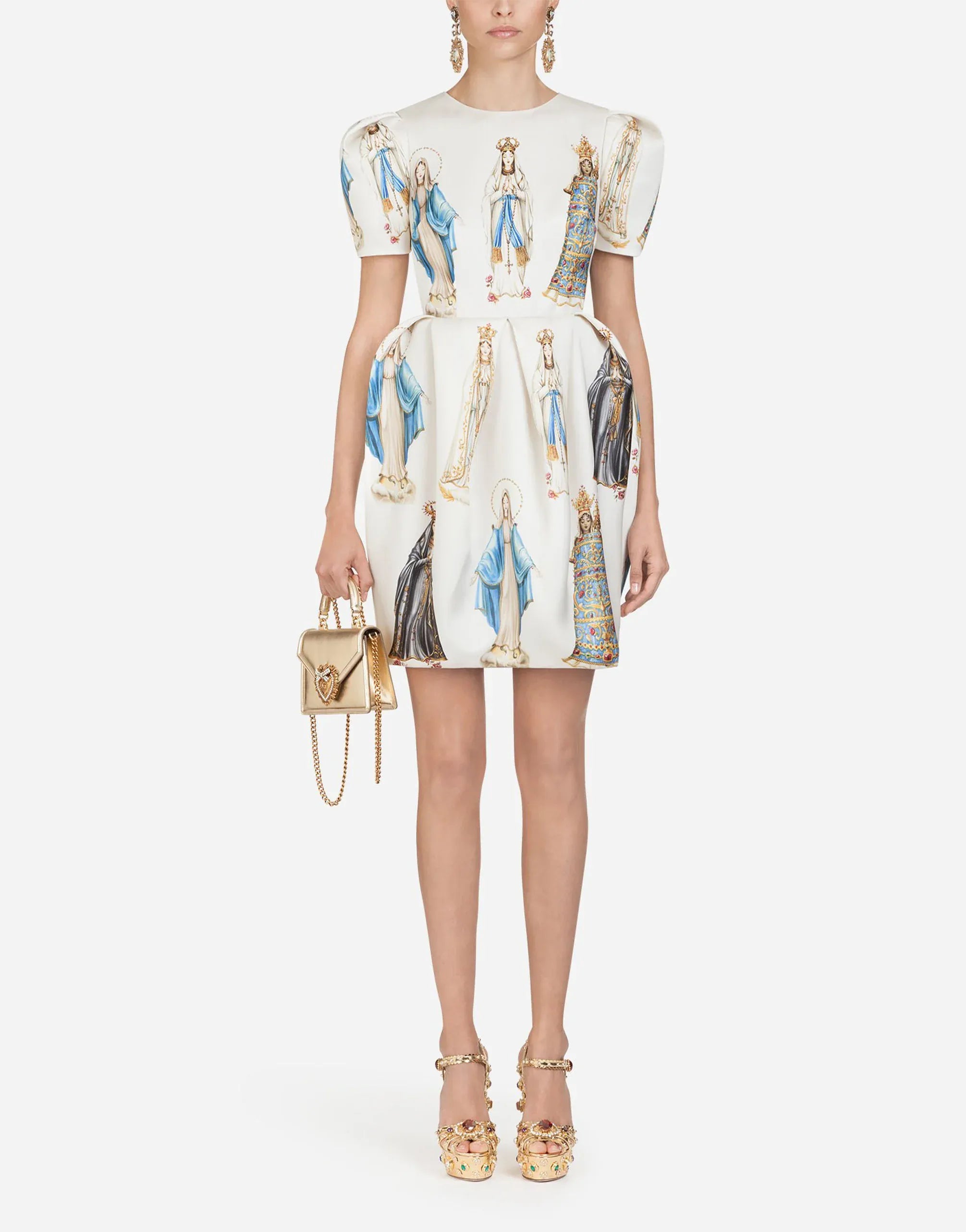 Dolce 
Gabbana Madonna-Print Organza Silk Dress