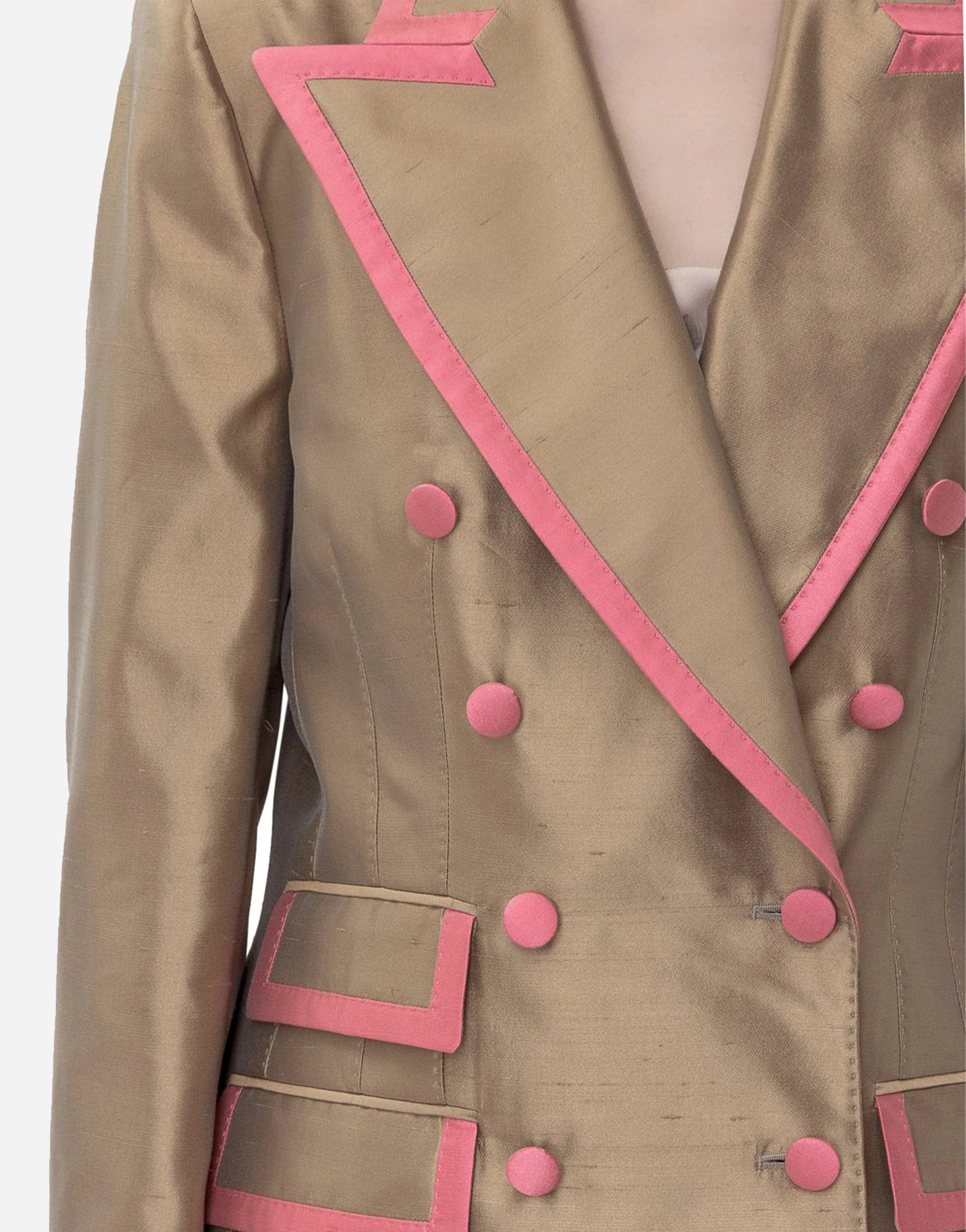 Dolce 
Gabbana Metallic Double-Breasted Blazer Jacket