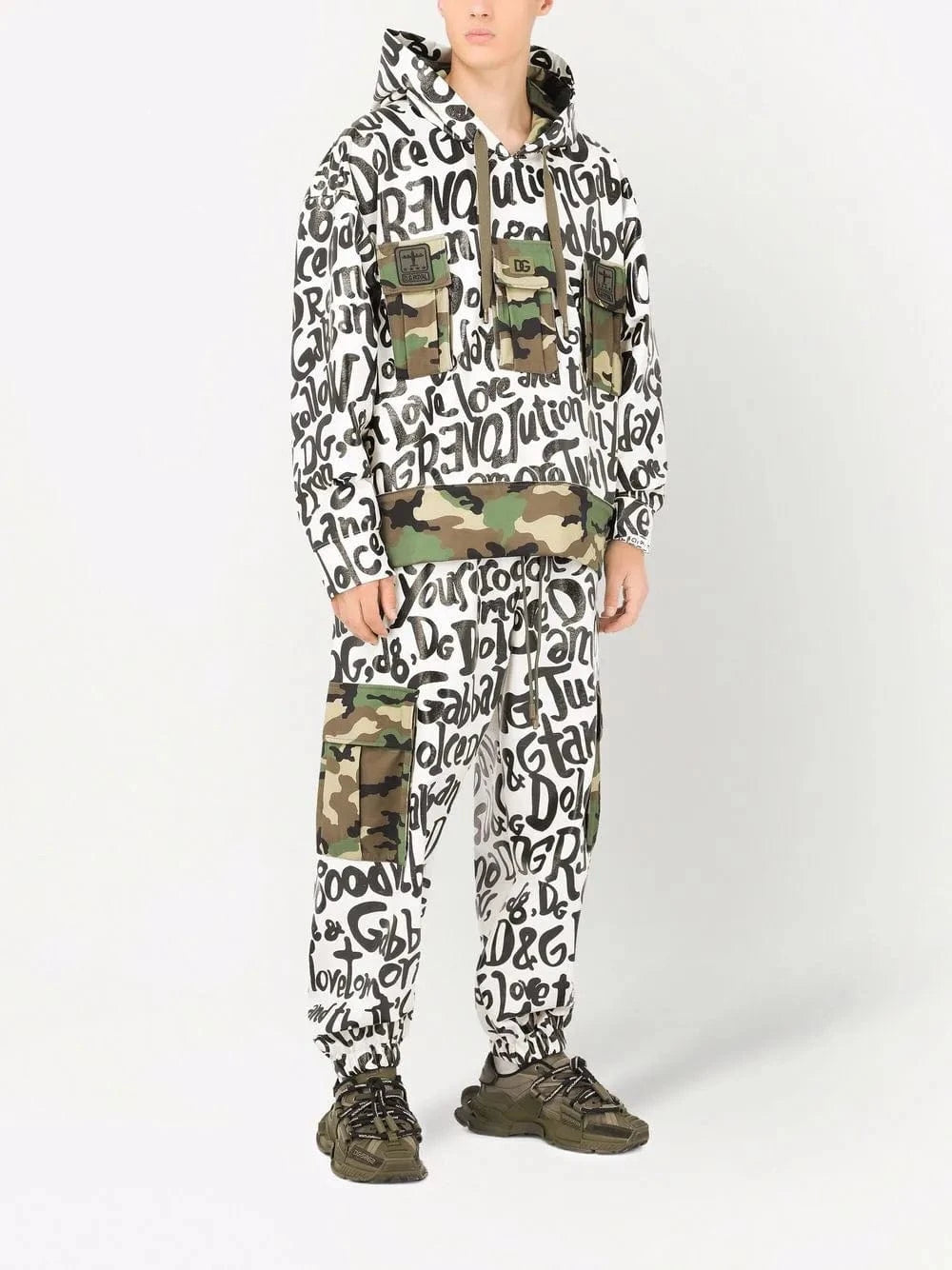 Dolce 
Gabbana Multi-Pocket Printed Hoodie