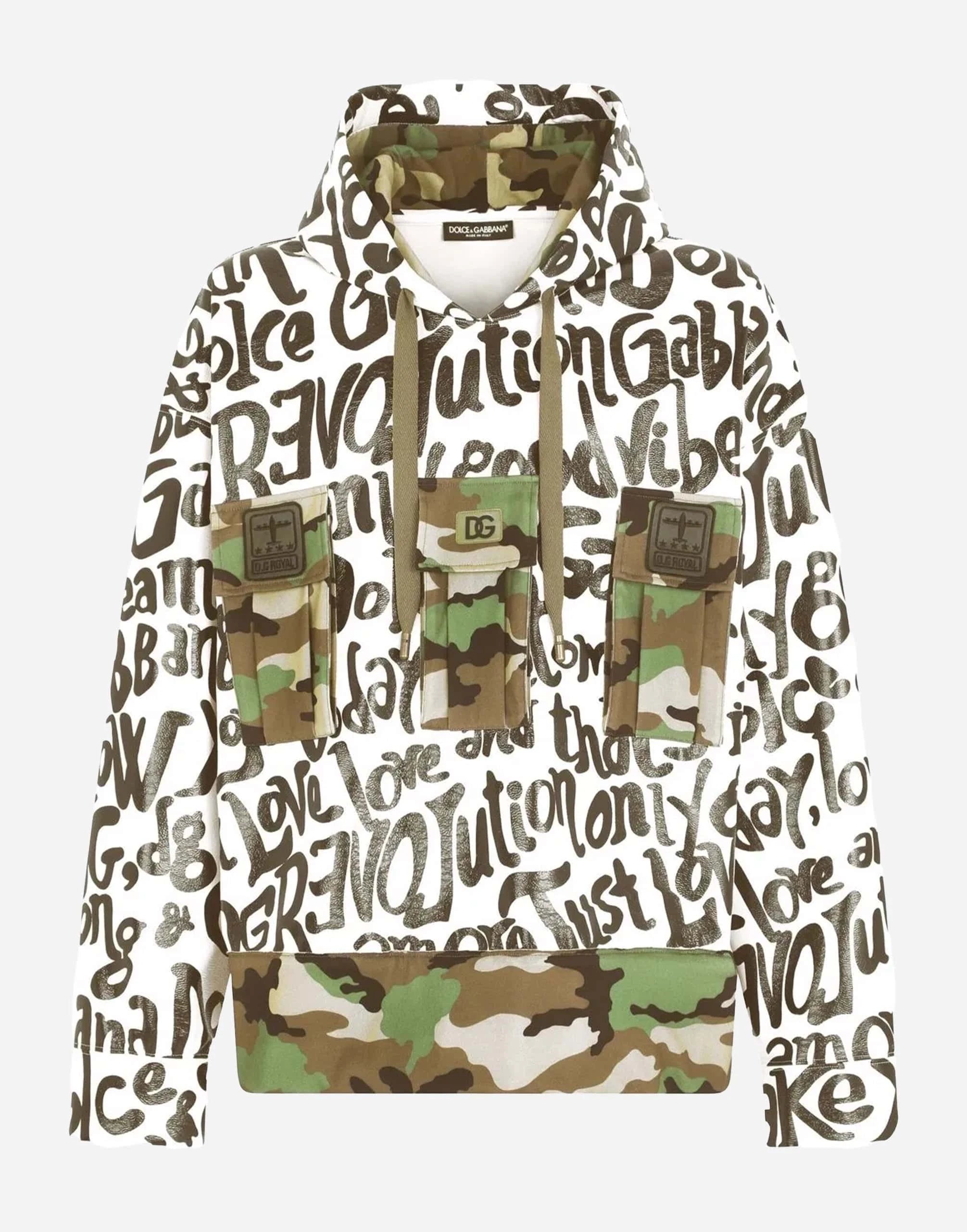 Dolce 
Gabbana Multi-Pocket Printed Hoodie