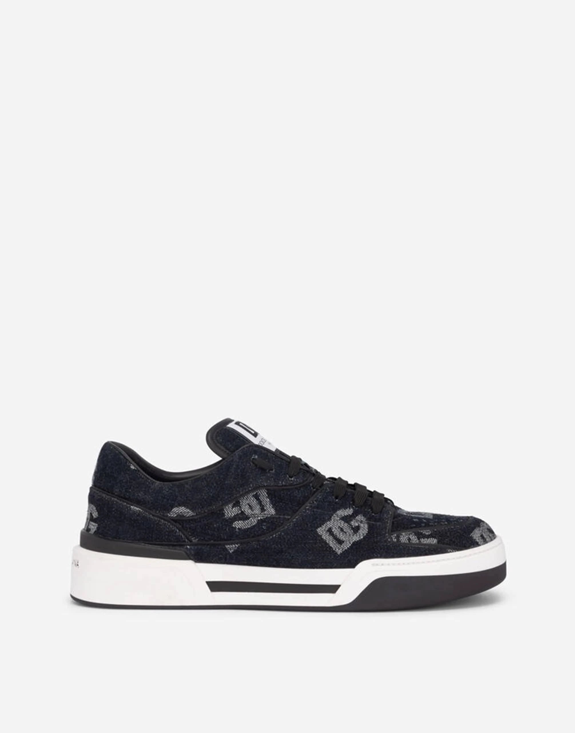 Dolce 
Gabbana New Roma Denim Sneakers with denim logo