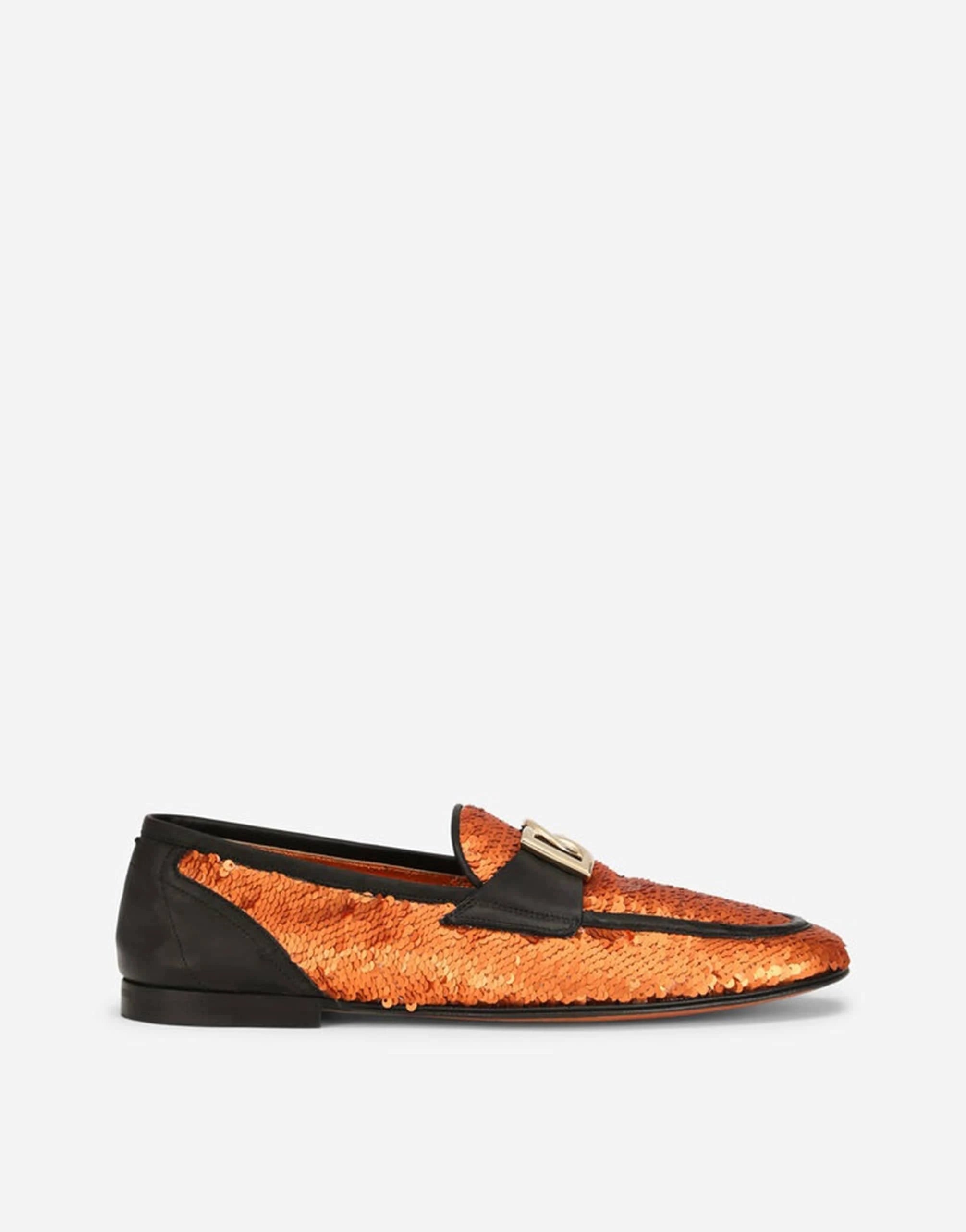 Dolce 
Gabbana Orange Sequined Ariosto Slippers