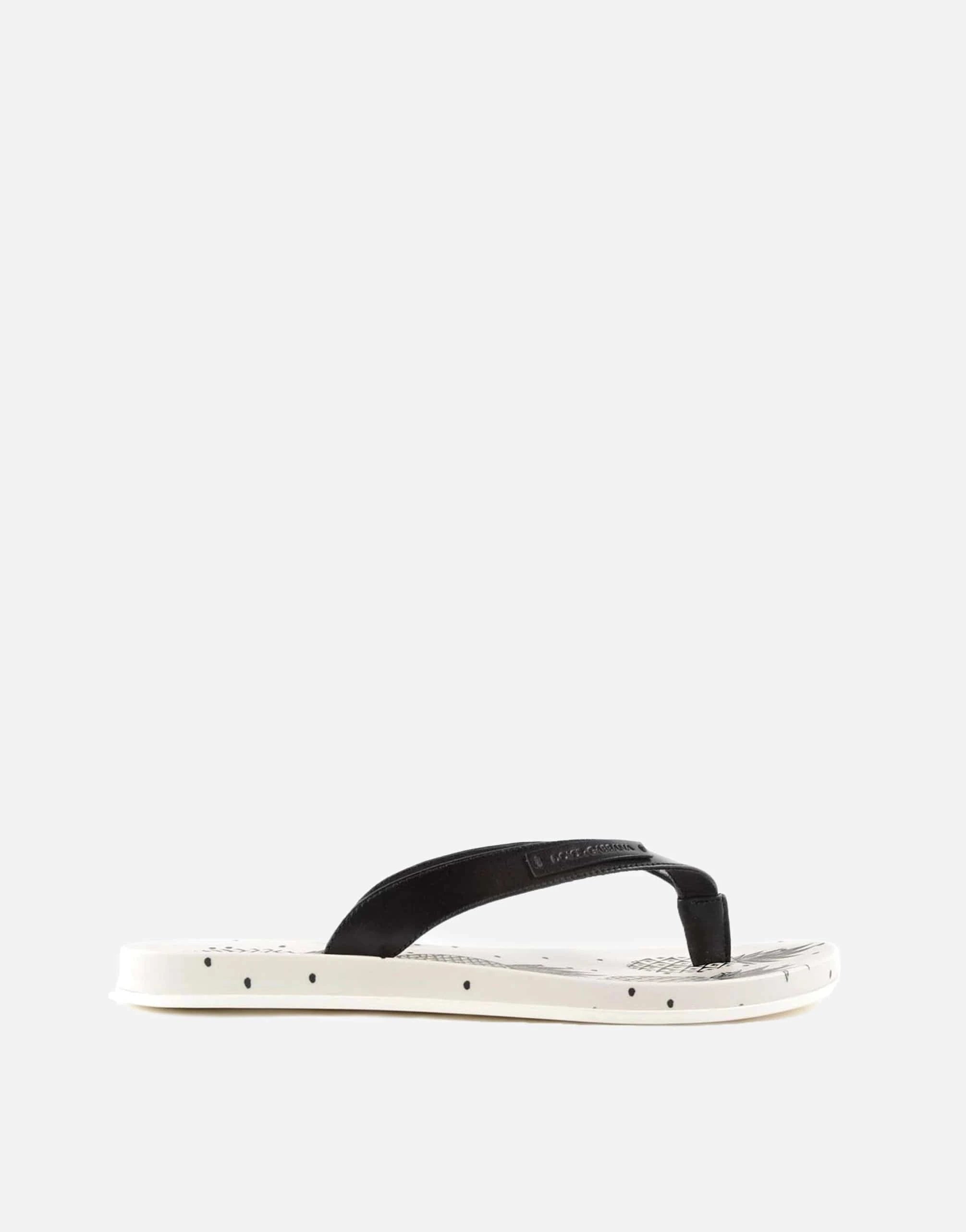 Dolce 
Gabbana Pineapple-Print Rubber Flip-Flops