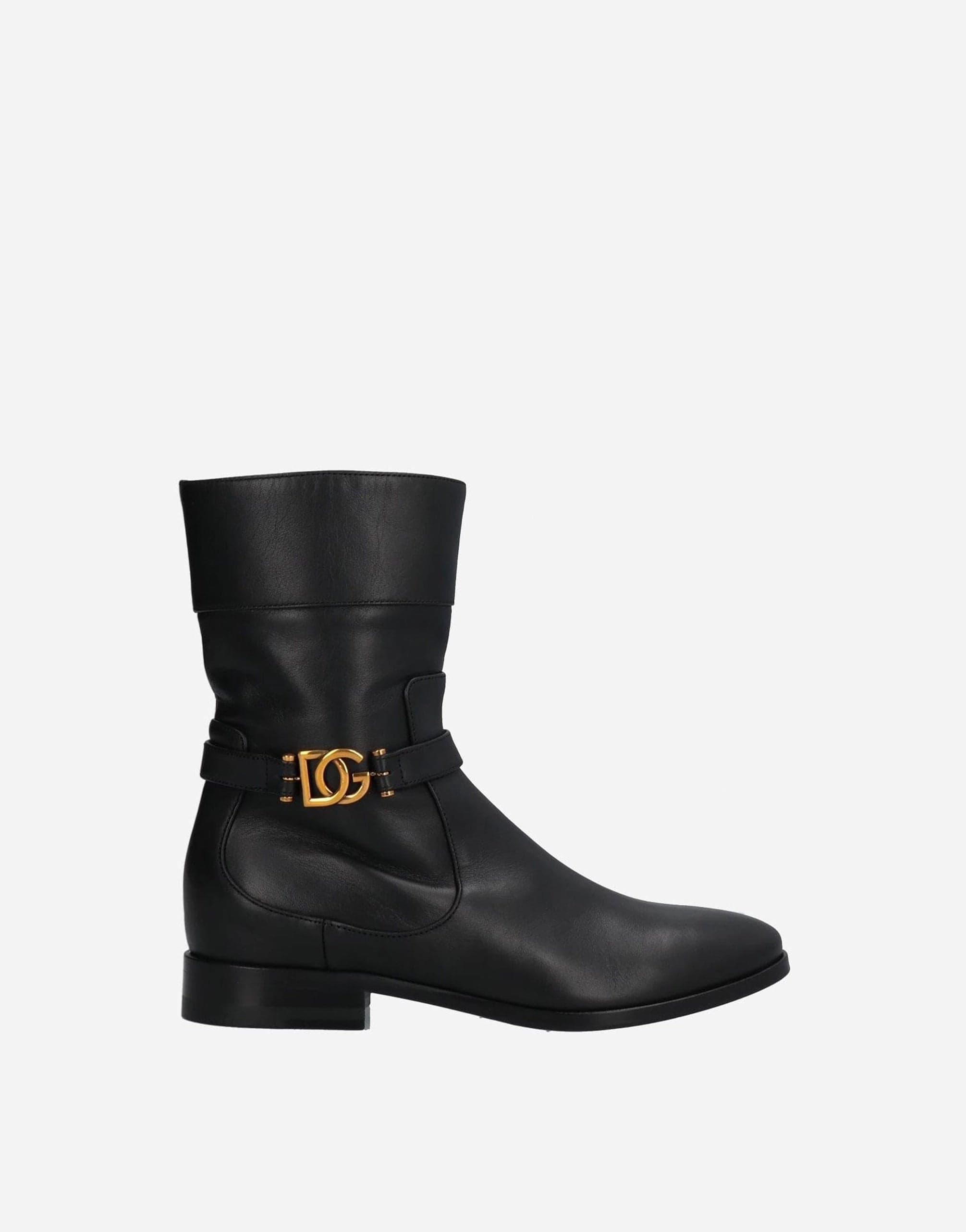 Dolce 
Gabbana Plaque Logo Ankle Boots