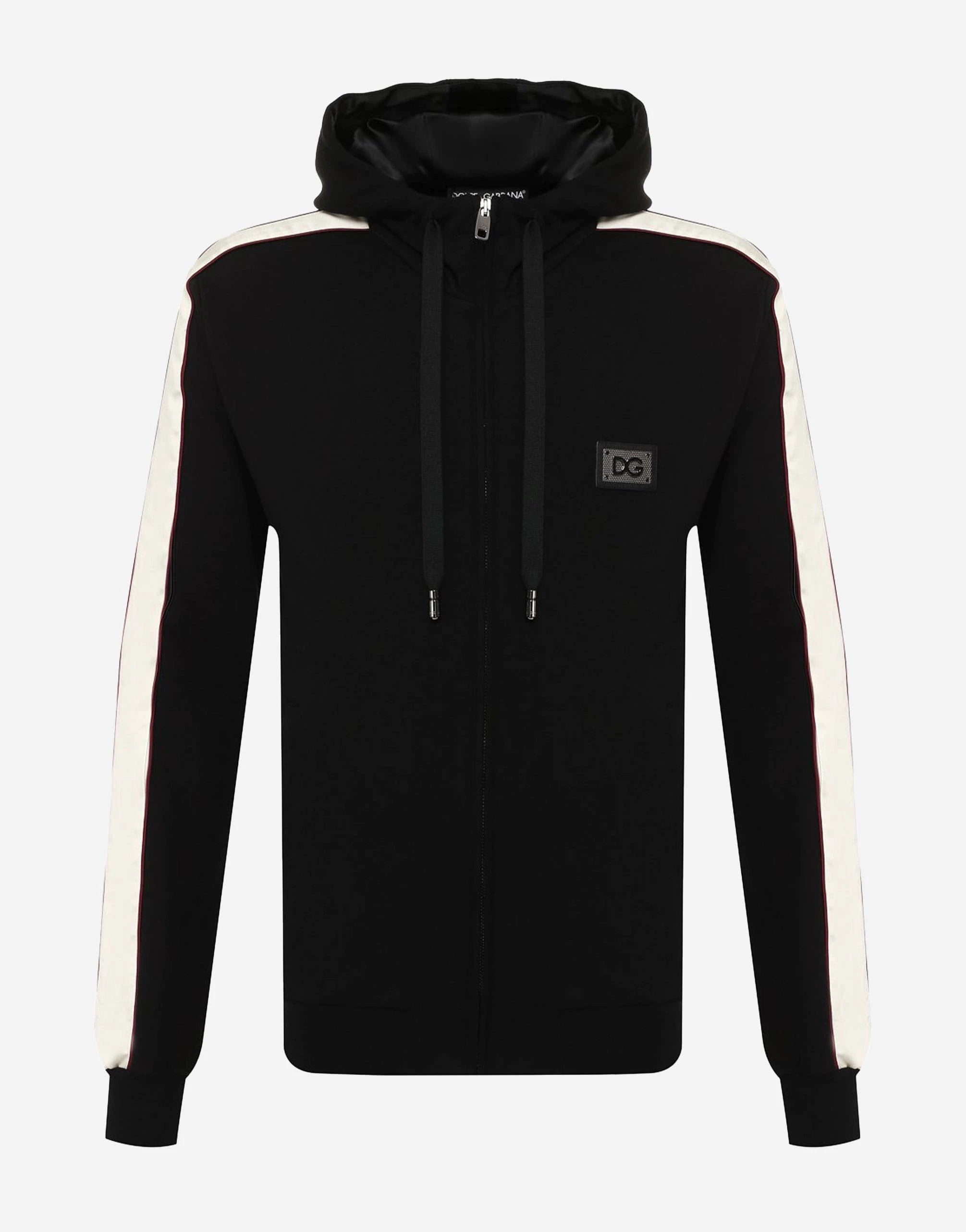 Dolce 
Gabbana Plaque Logo Hooded Sweatshirt