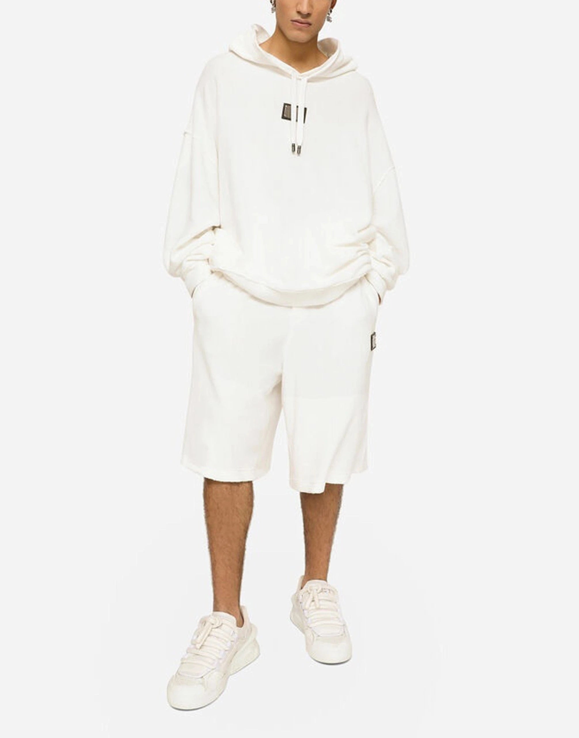 Dolce 
Gabbana Plaque-Logo Jersey Terry Jogging Shorts