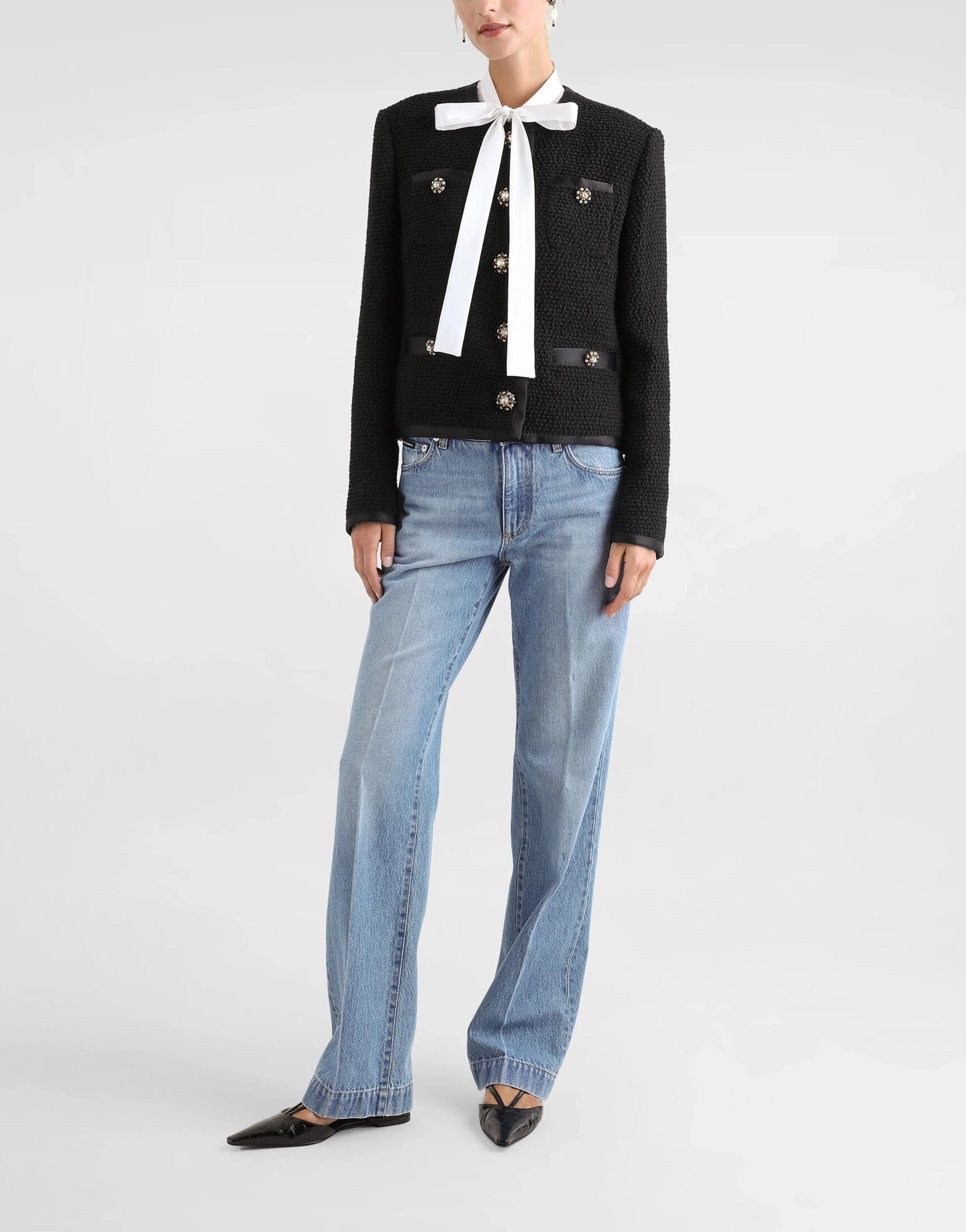 Dolce 
Gabbana Pressed Pleat Loose Denim Jeans