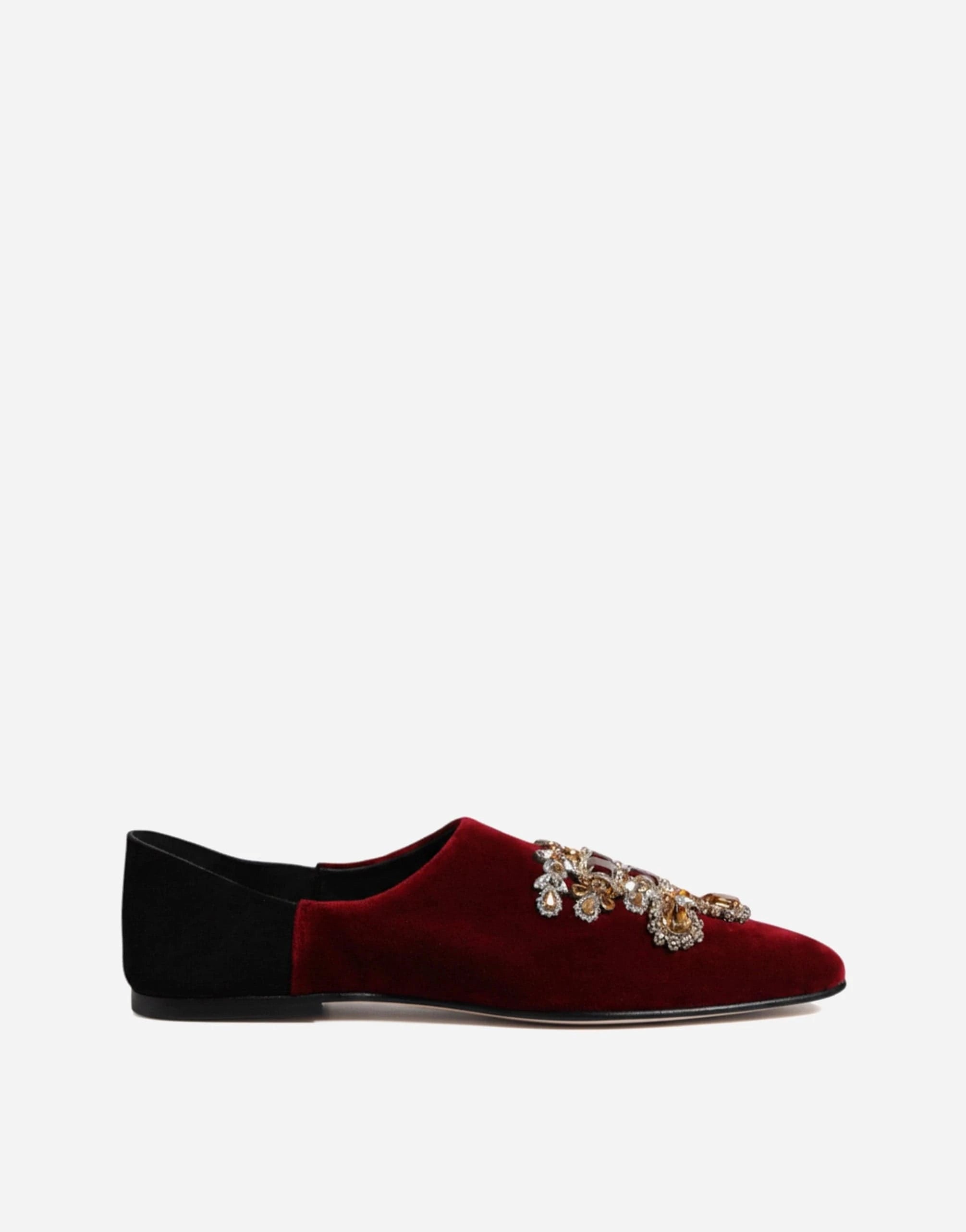 Dolce 
Gabbana Rhinestone-Embellished Velvet Slippers