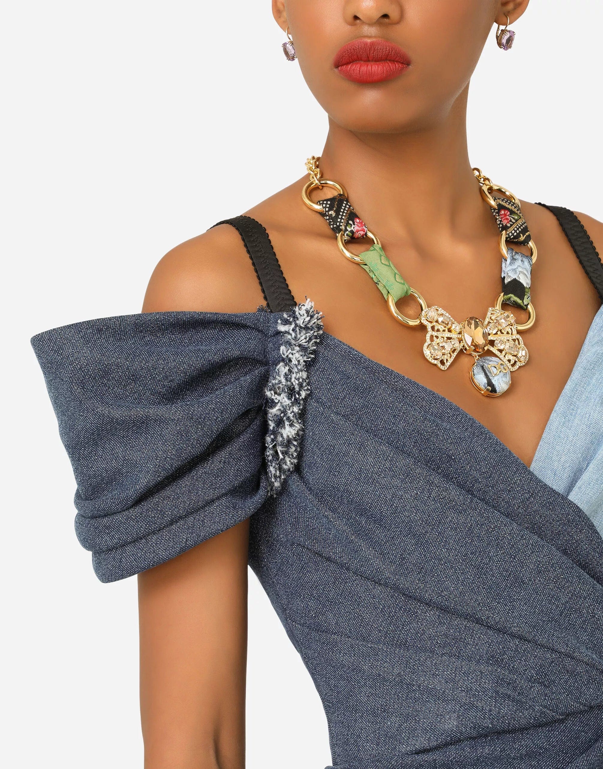 Dolce 
Gabbana Short Patchwork Denim Dress