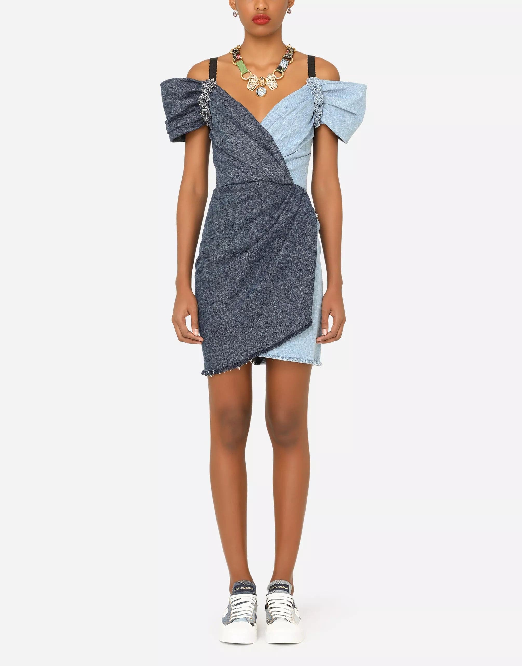 Dolce 
Gabbana Short Patchwork Denim Dress