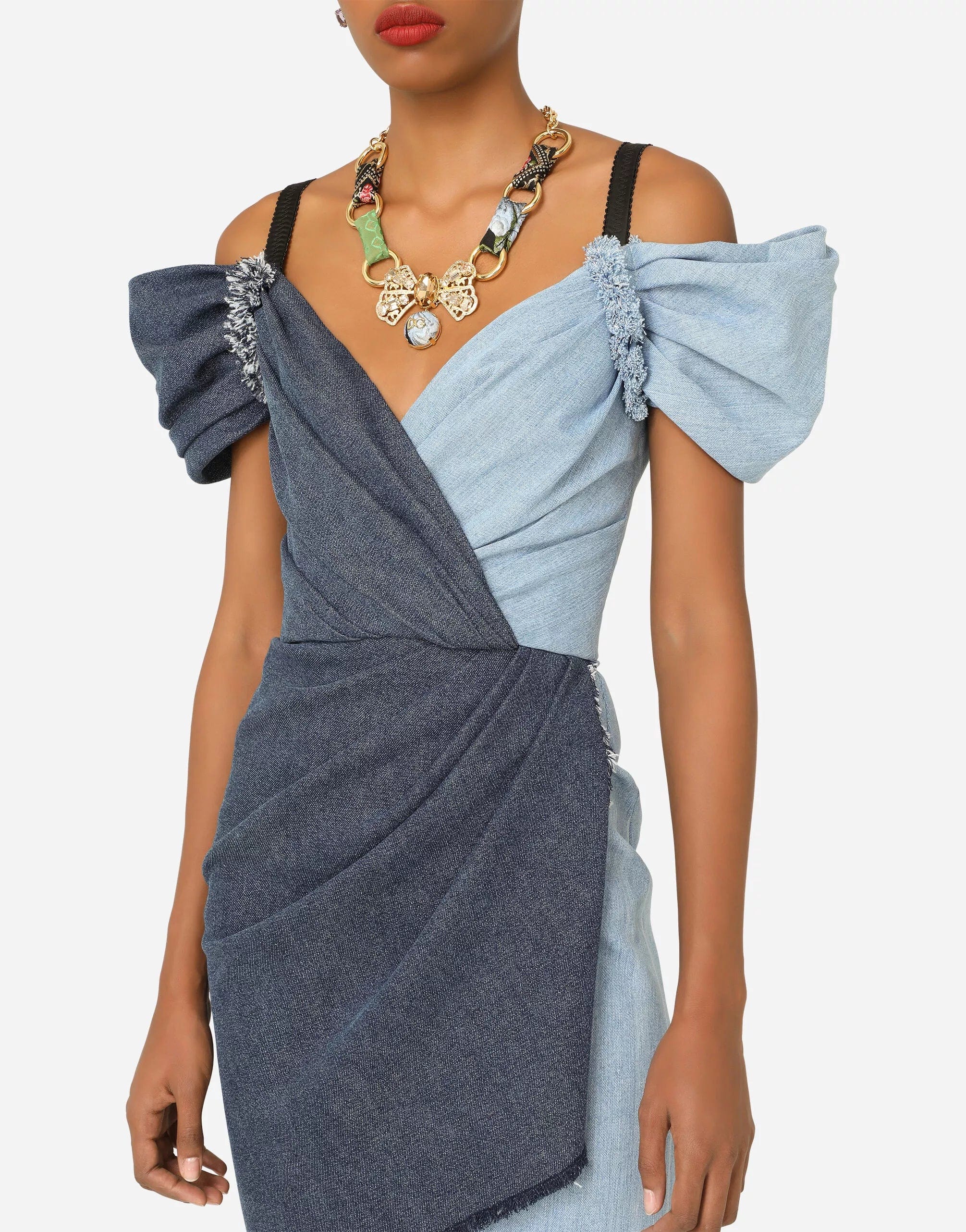 Dolce 
Gabbana Short Patchwork Denim Dress