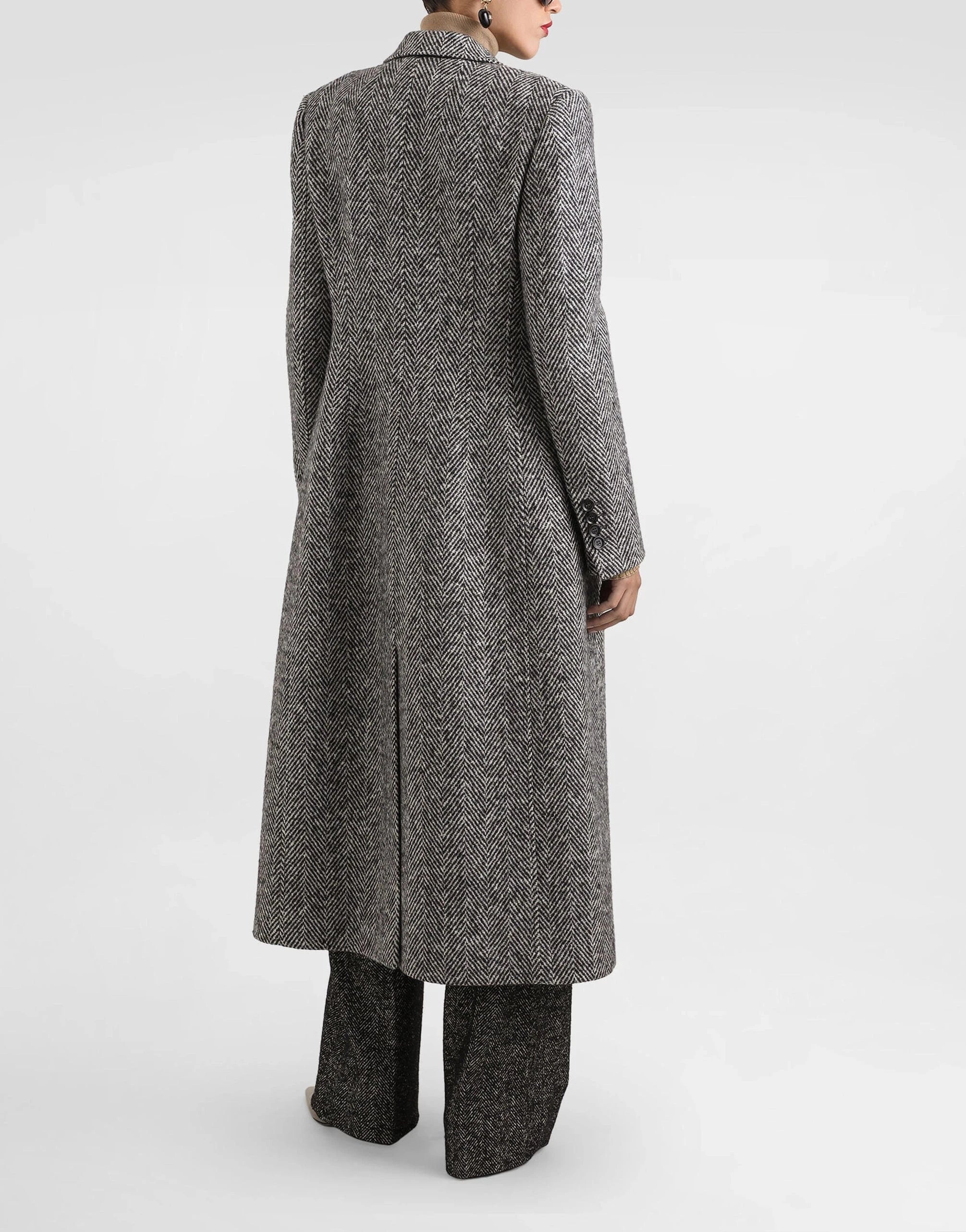 Dolce 
Gabbana Single-Breasted Wool Chevron Coat