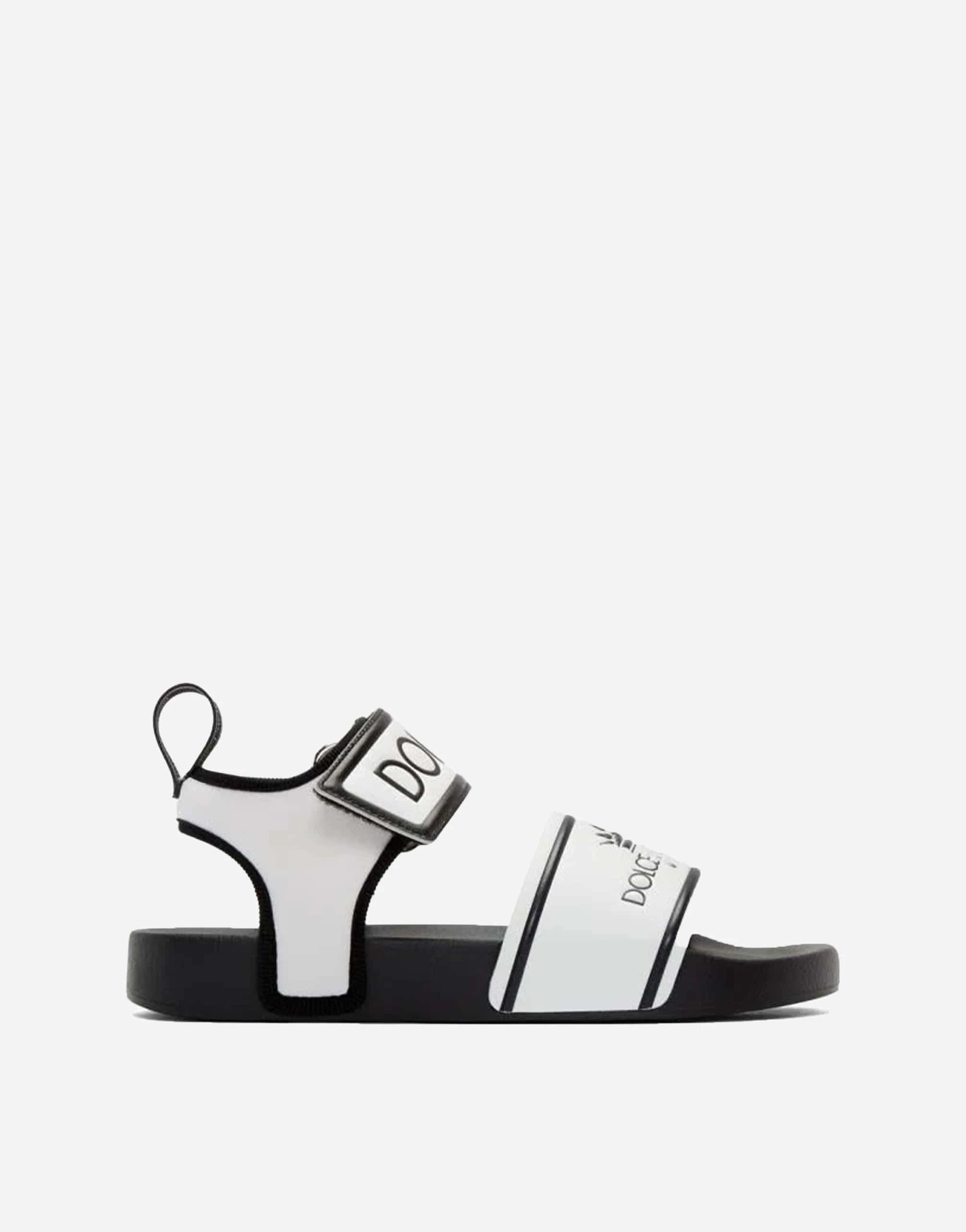 Dolce 
Gabbana White And Black Logo Sandals