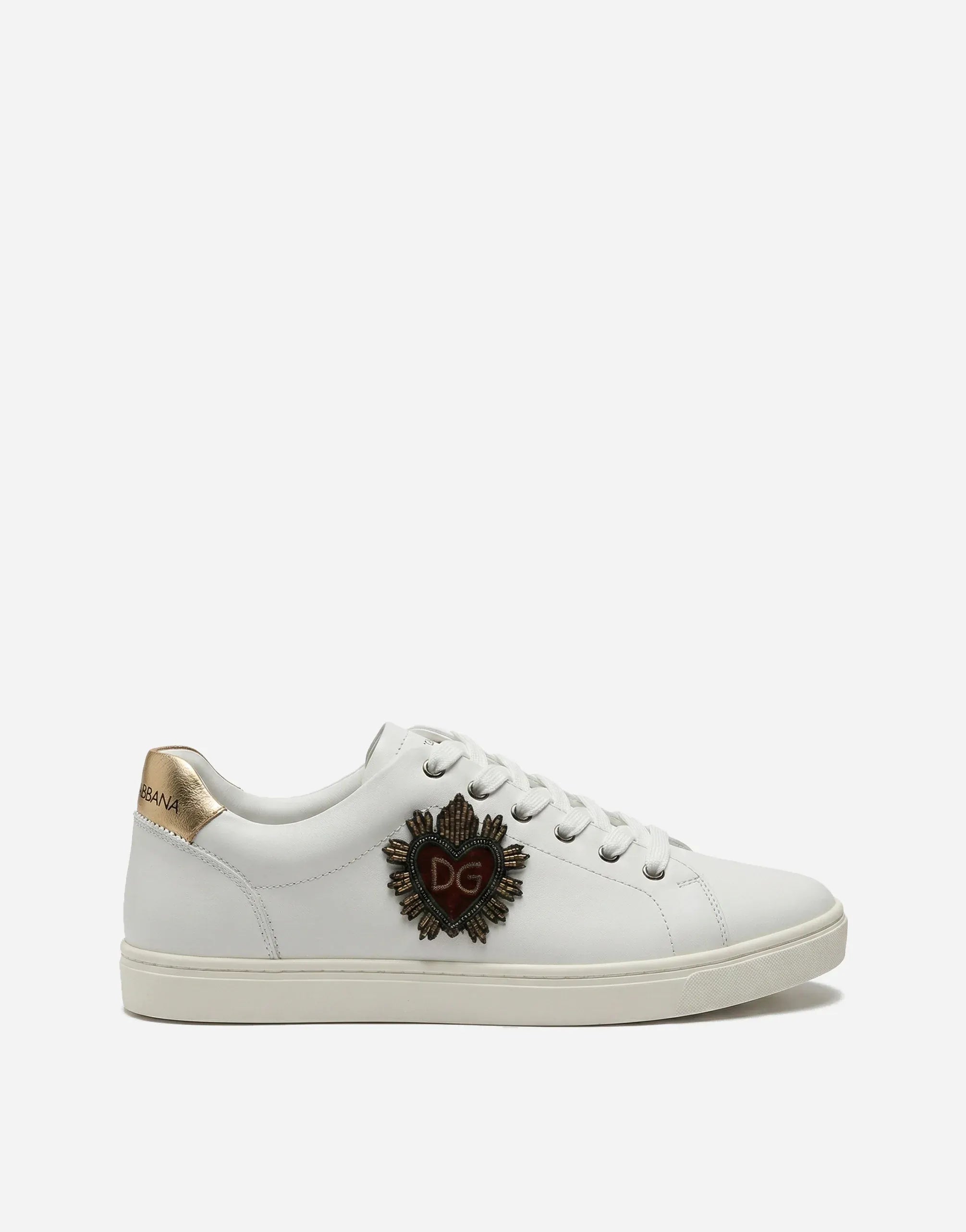 Dolce 
Gabbana White London Heart-Embellished Sneakers
