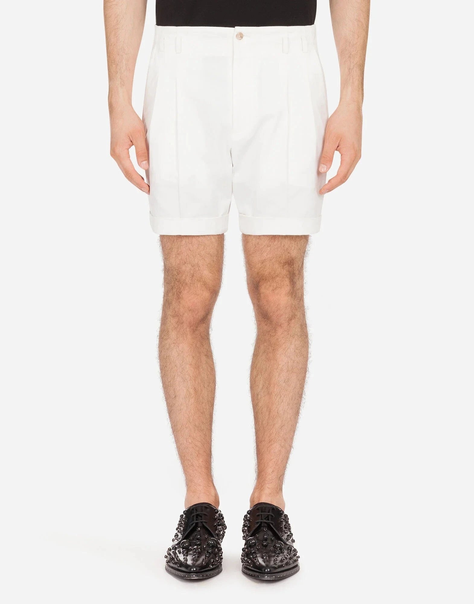 Dolce 
Gabbana White Stretch Cotton Bermuda Shorts