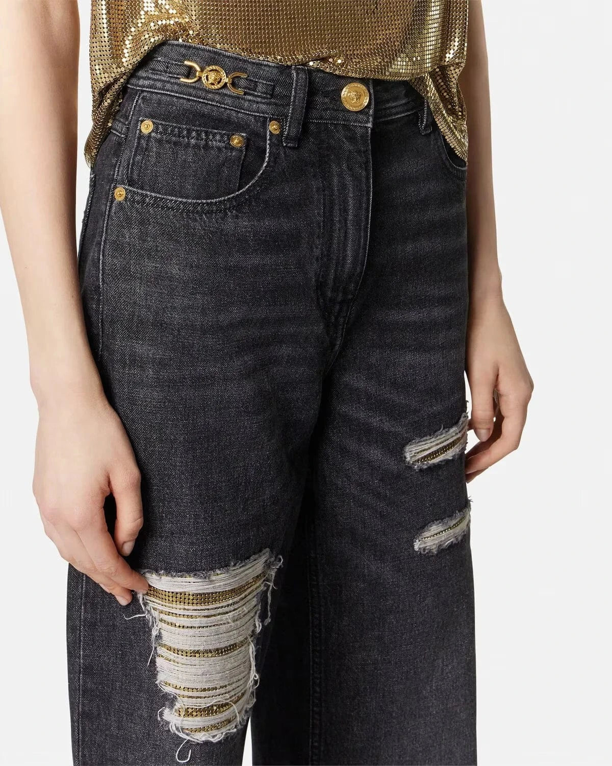Versace Metal Mesh Jeans