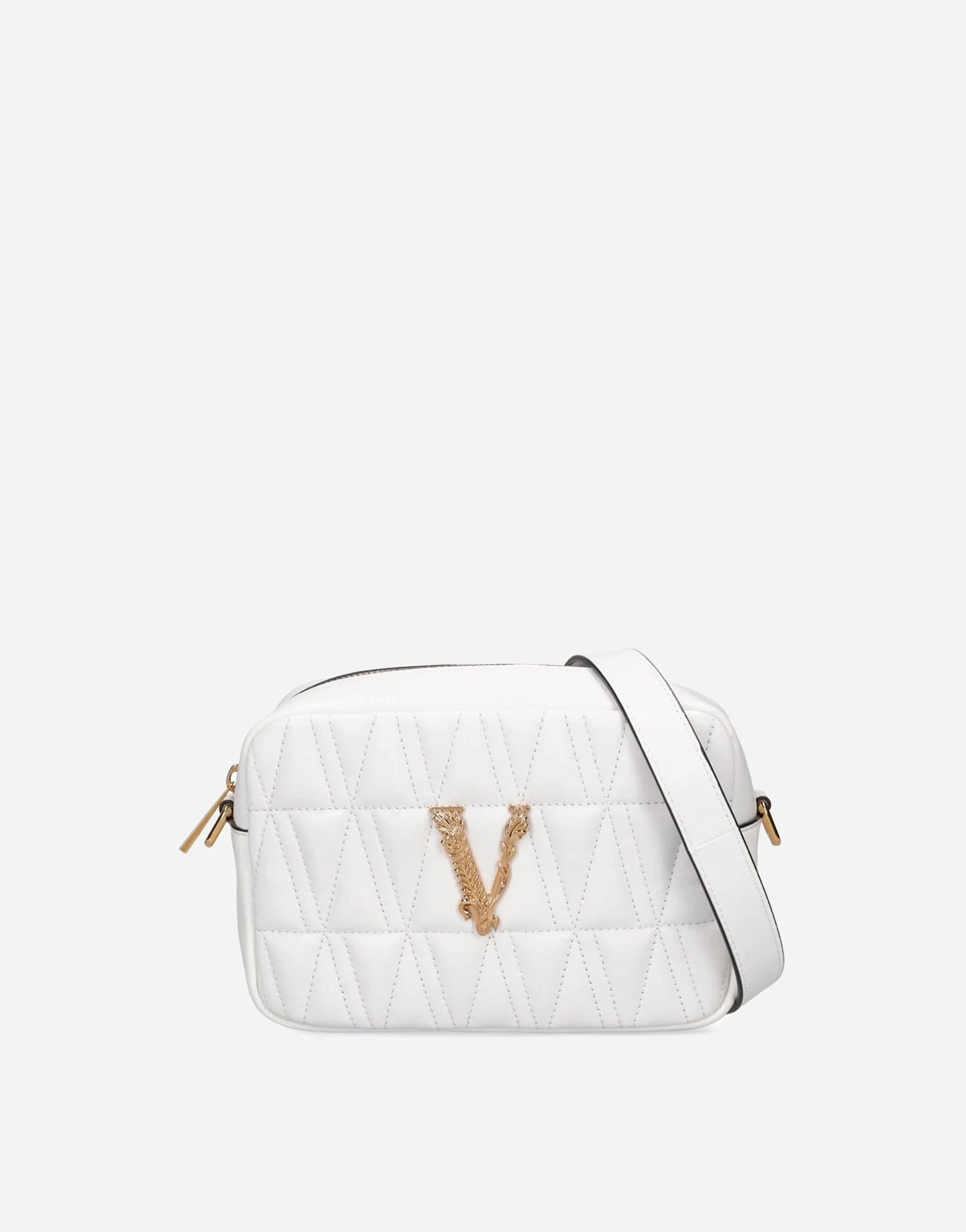 Versace Virtus Quilted Leather Crossbody Bag